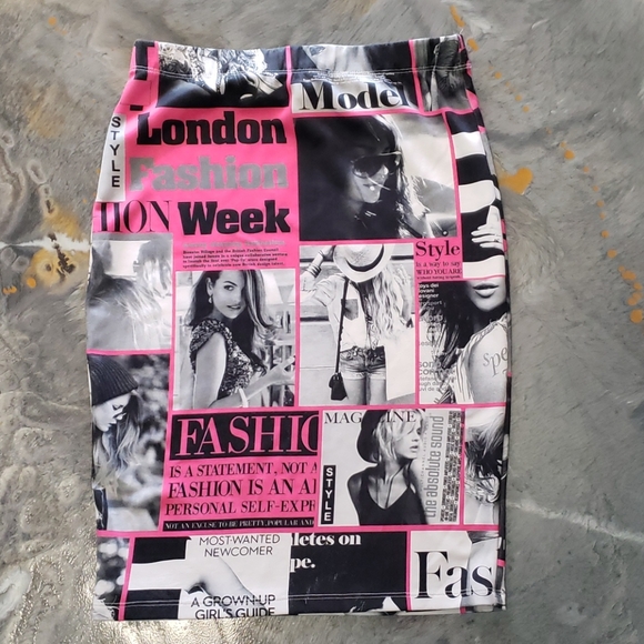Cleo Apparel Fashion Week Print Skirt - Picture 1 of 4